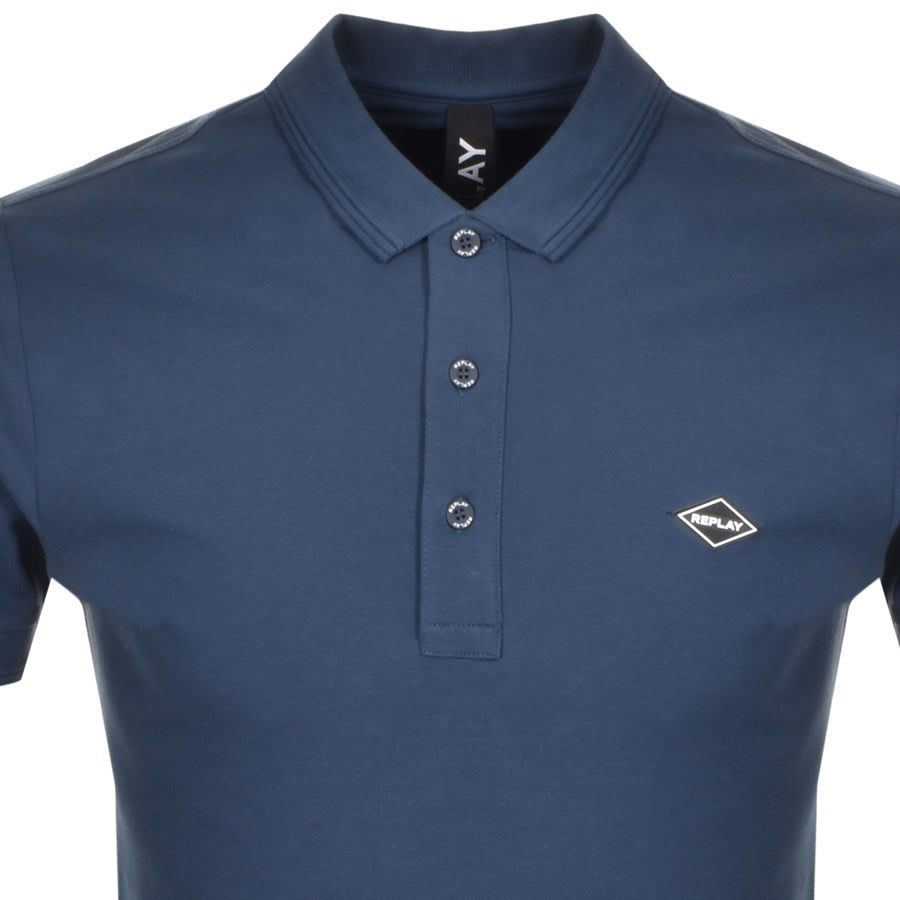 Alternative Image for ProductReplay Short Sleeved Logo Polo T Shirt Navy2